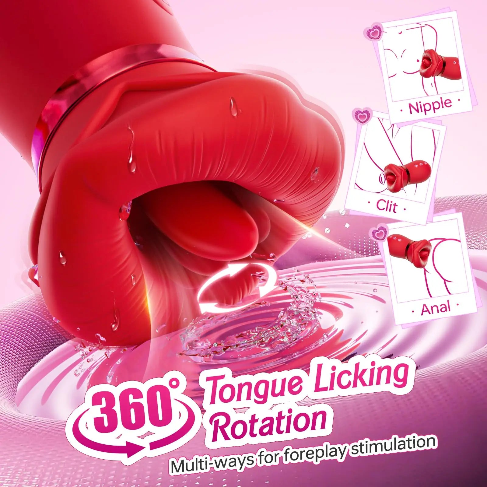 Sucking Rose Big Mouth Vibrator Anal Toys Clit Stimulator Nipple G Spot Tongue Licking Vibrator Adult Female Sex Toys for Women-2