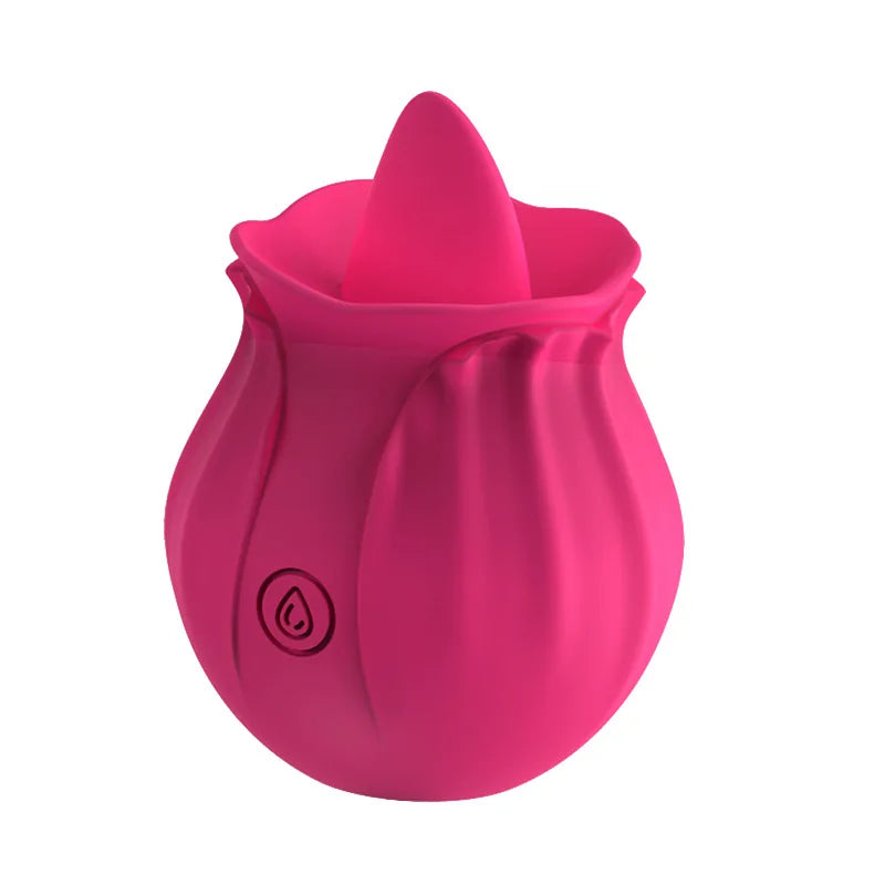 Adult Rose Clitoral Stimulator Happy Meeting Red Flower Rose Small Tongue Vibrator Clitoris Licking Tongue Women Rose Vibrator-0